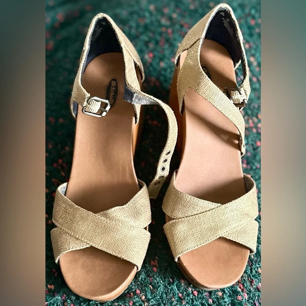 ‼️RARE‼️🎸Dr. Scholl’s🎸🔥NWOT🔥Melody Metallic Strappy Wedge Sandals—7.5
